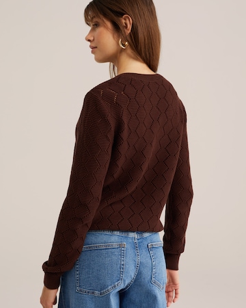 WE Fashion Strickjacke in Braun
