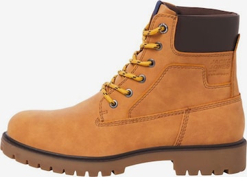 JACK & JONES Lace-up boots in Yellow: front