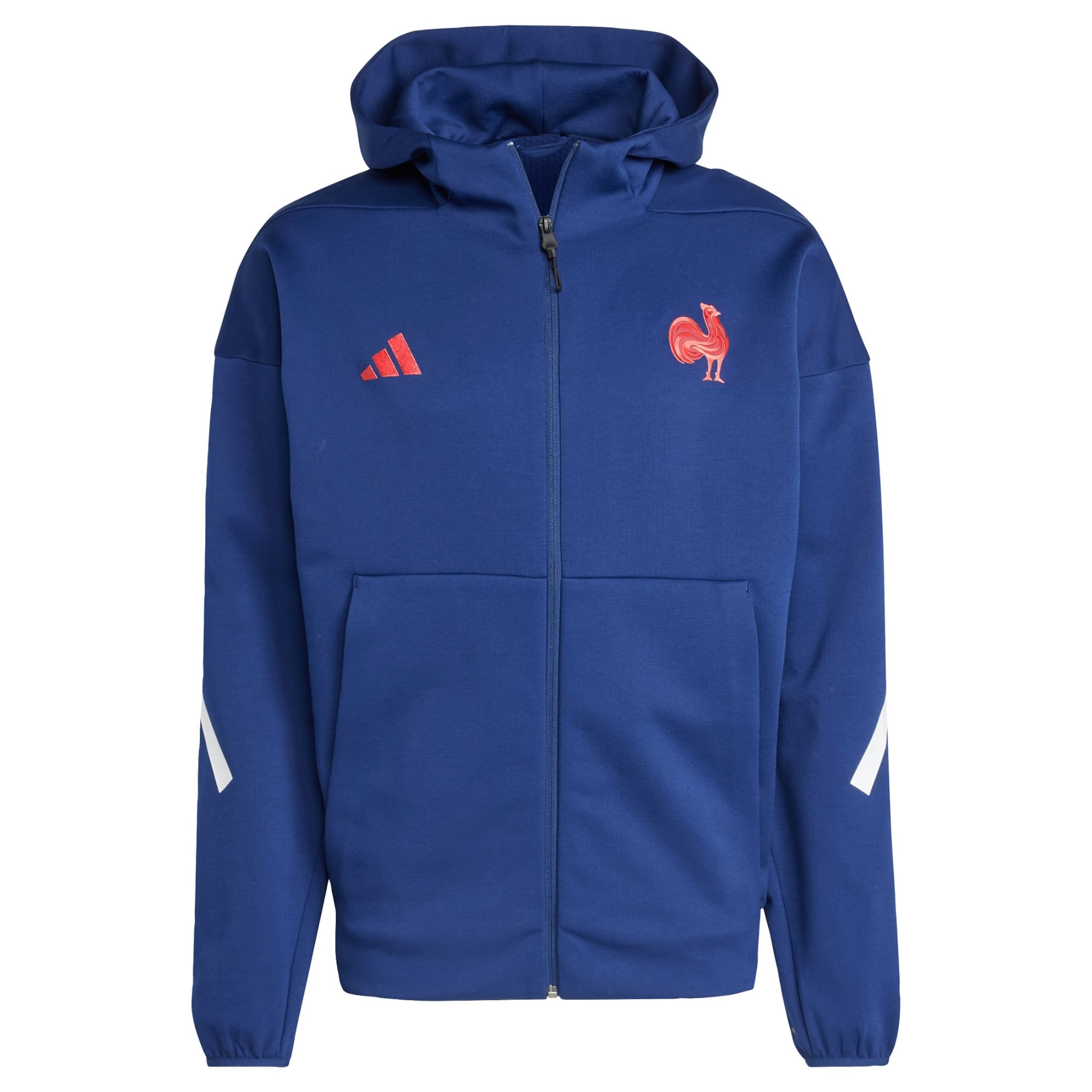 ADIDAS PERFORMANCE Sports sweat jacket 'France Travel Z.N.E.' in Blue: front