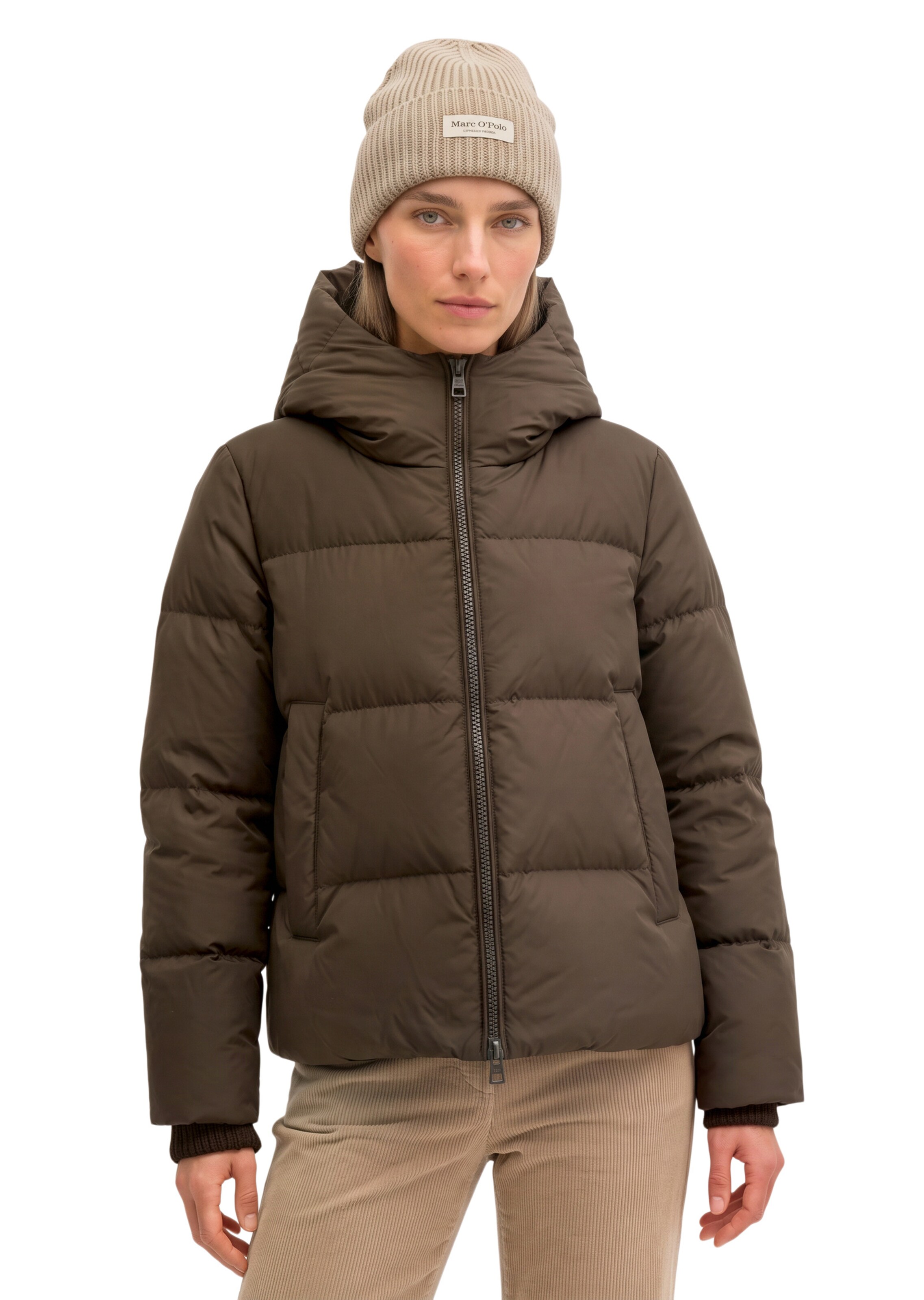 Veste mi-saison Marc O'Polo en marron : devant