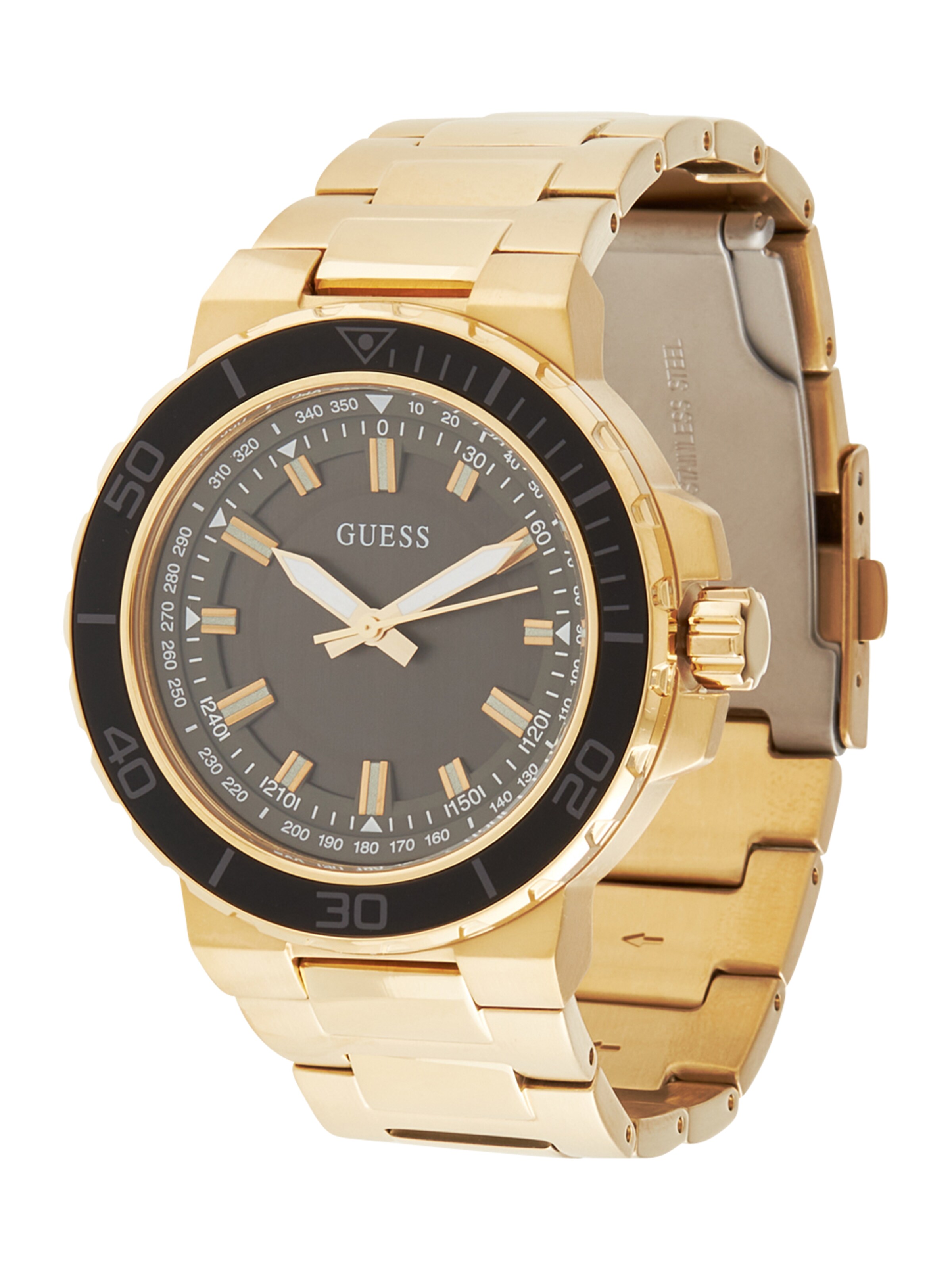 GUESS Analog watch in Gold / Dark grey / Black / White, Item view
