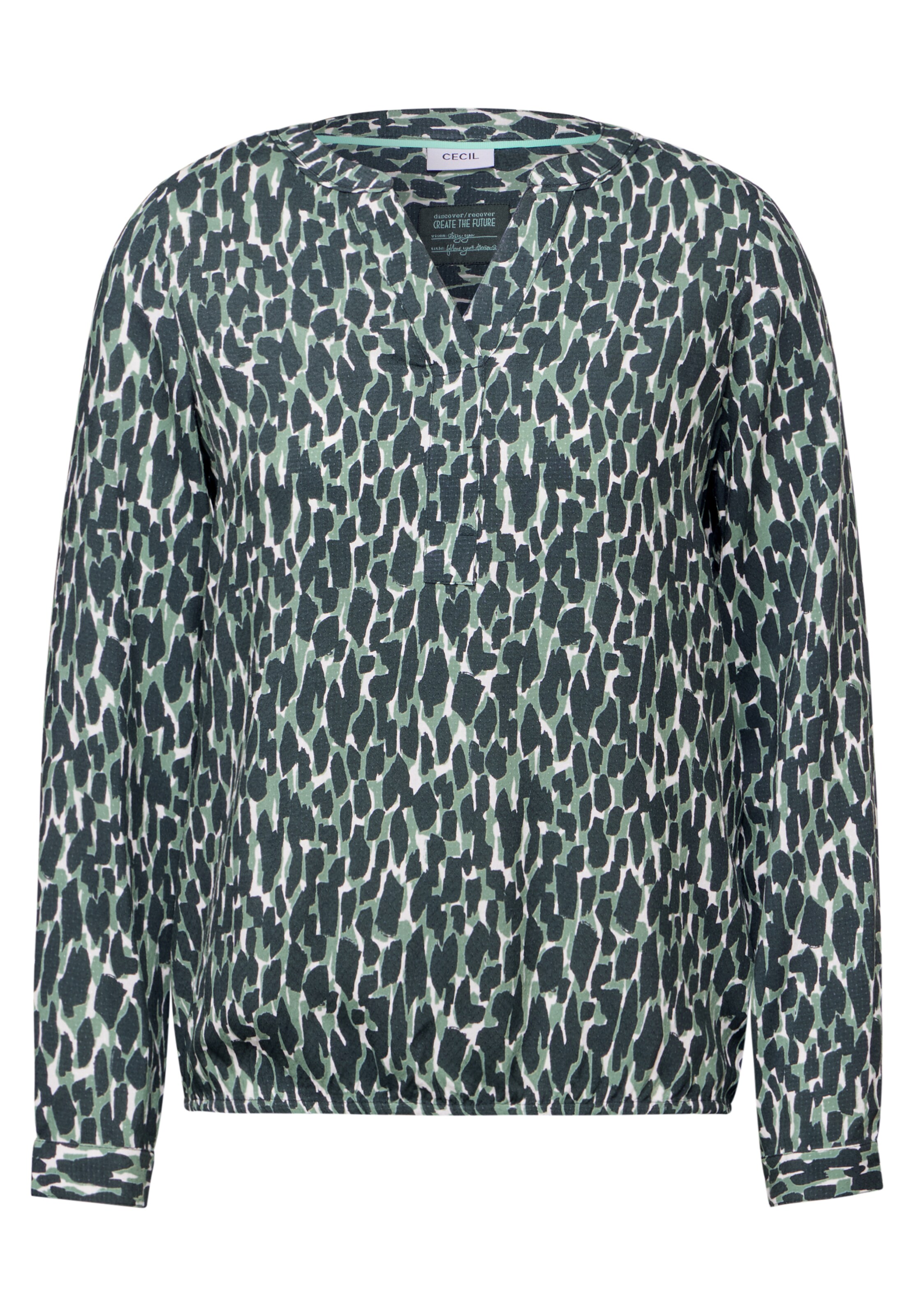CECIL Gemusterte Bluse in Grün: Vorderseite