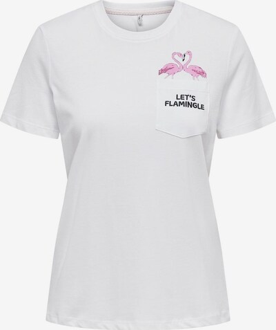 ONLY T-shirt 'POLLI' en rose / rose / noir / blanc, Vue avec produit