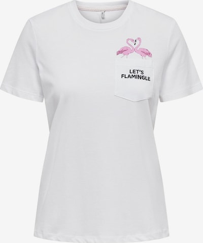 ONLY T-Krekls 'POLLI', krāsa - rozā / rožkrāsas / melns / balts, Preces skats
