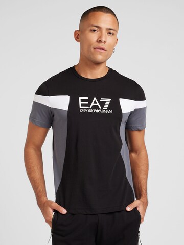 EA7 Emporio Armani T-Shirt in Schwarz: Vorderseite