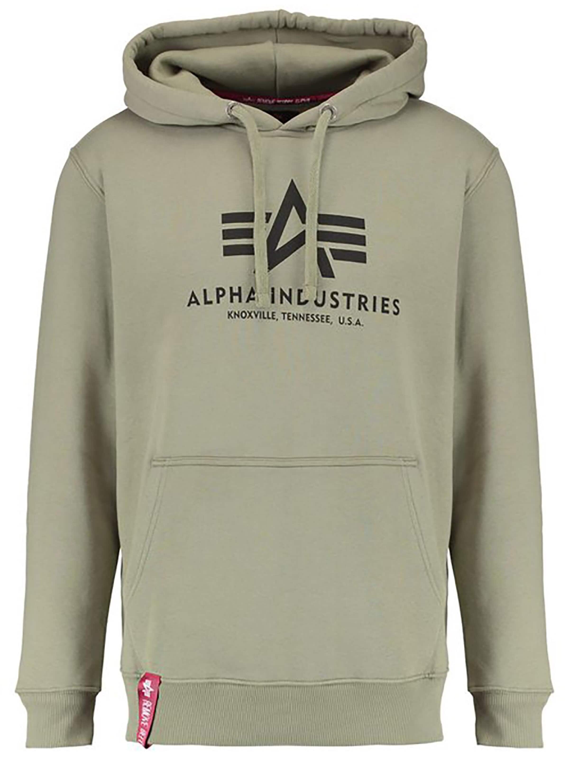 ALPHA INDUSTRIES Mikina 'Basic' – zelená: přední strana
