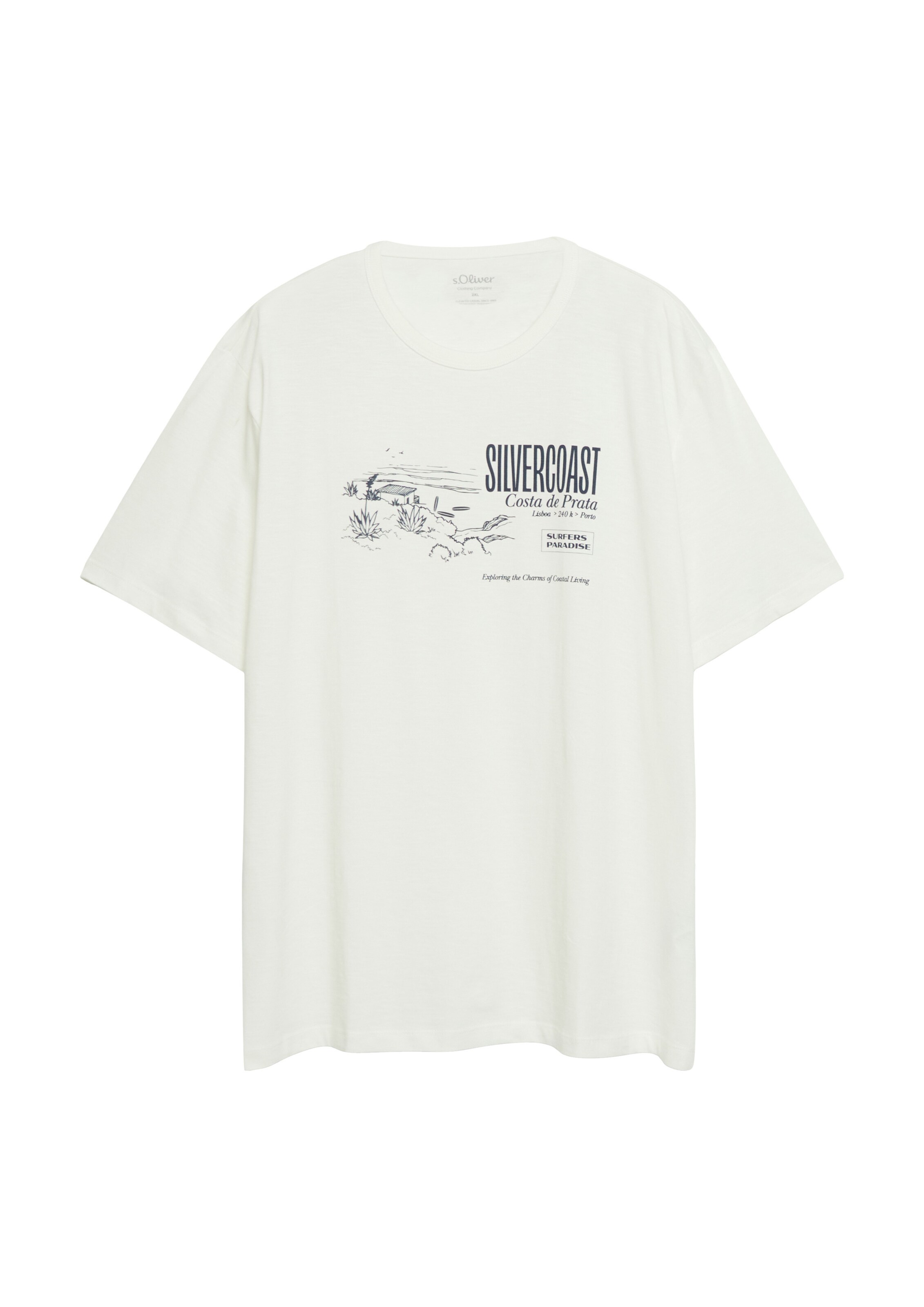 s.Oliver Men Big Sizes T-Shirt in Beige: Vorderseite