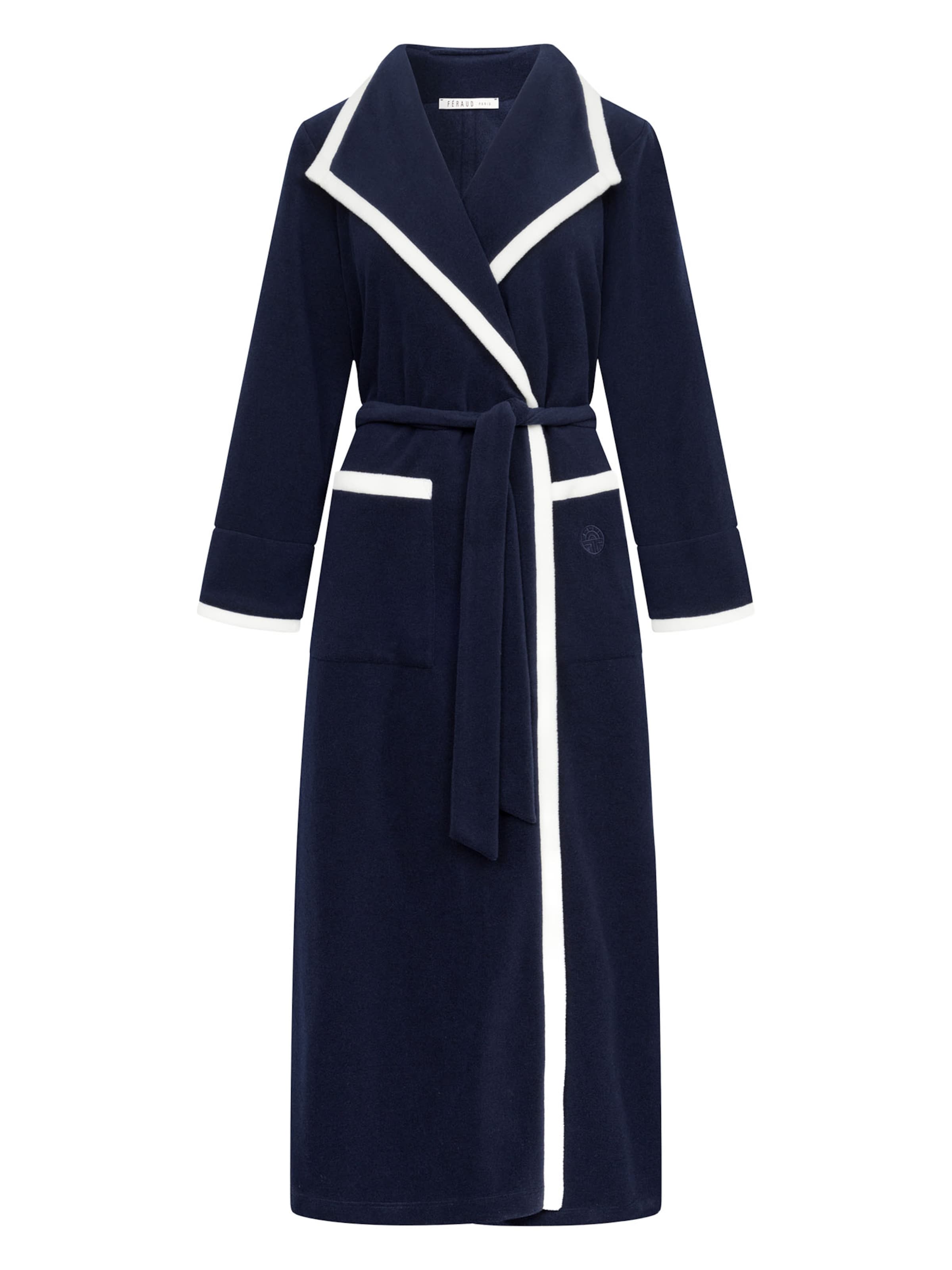 FÉRAUD PARIS Short Bathrobe ' High Class ' in Blue: front
