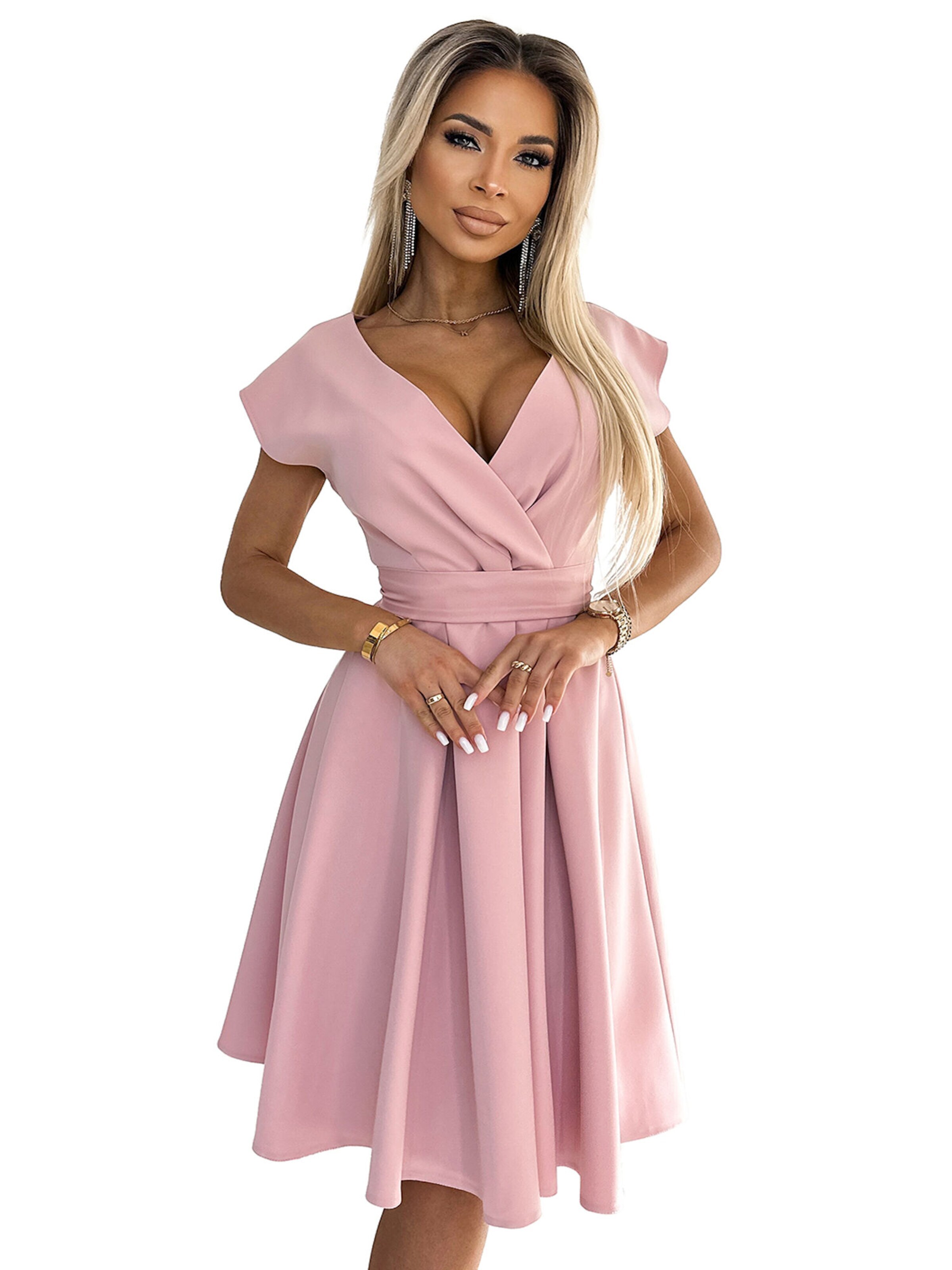 Numoco Cocktailkleid 'Midikleid Scarlett'‌‌ in Pink: Vorderseite