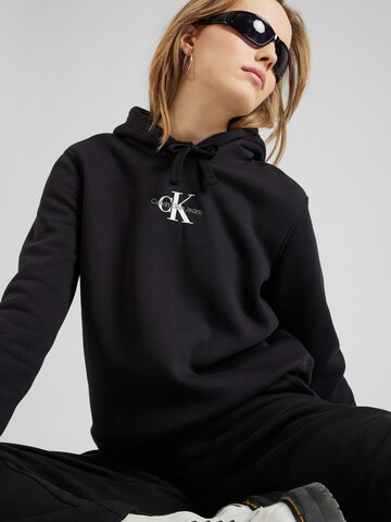 melns Calvin Klein Jeans Standarta Sportisks džemperis