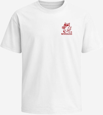 Neverless Shirt 'Eat a Slice' in Weiß: Vorderseite