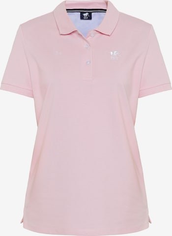 Polo Sylt Polo ' im puristischen Design mit Logo-Stickerei ' in Pink: Vorderseite