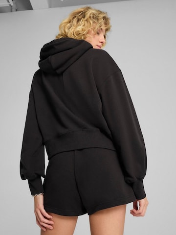 PUMA - Sudadera con cremallera 'Puma Wardrobe Ess Relaxed Cropped Hoodie Tr' en negro