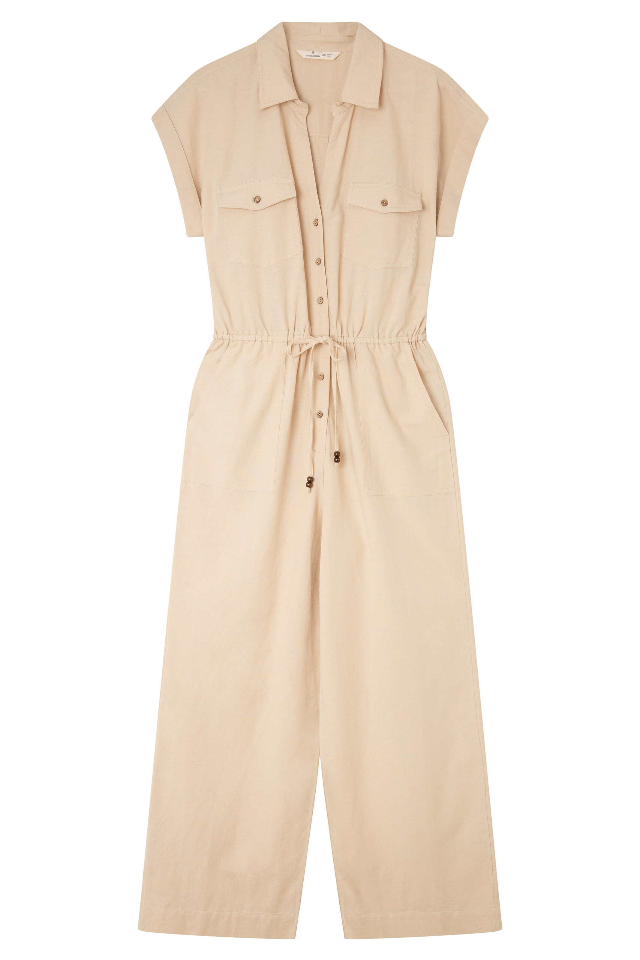 Springfield Jumpsuit in Beige: voorkant