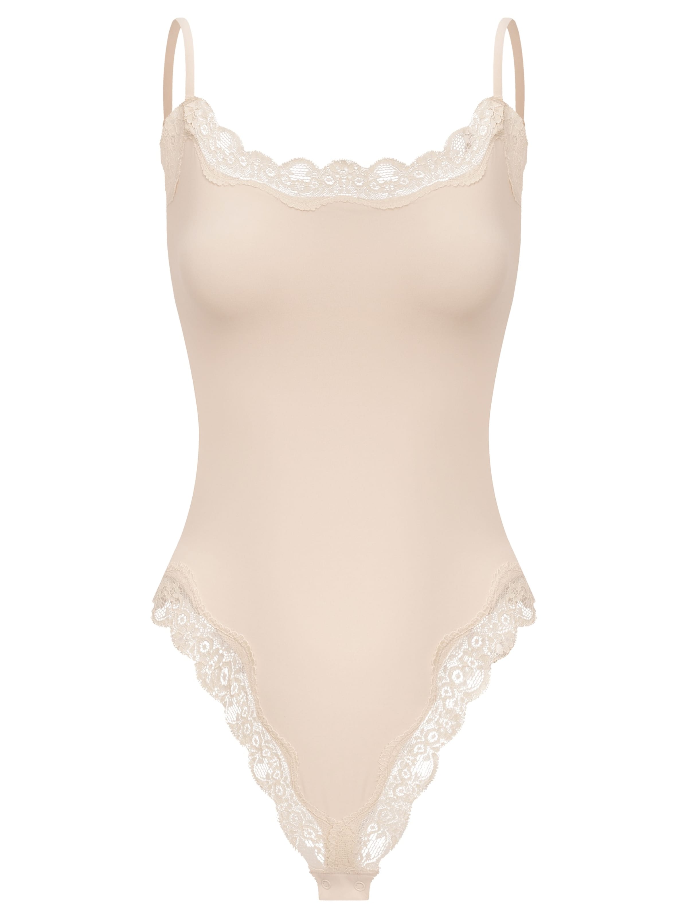 cfab (formerly creamy fabrics) - Body 'Bodysuit String mit Lace' en beige: frente