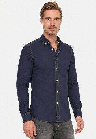 Rusty Neal Overhemd in Blauw: voorkant