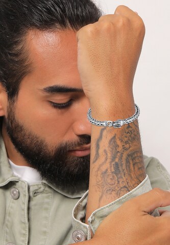 KUZZOI Armband 'Drache' in Zilver: voorkant