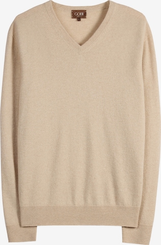 GOBI Cashmere - Jersey 'Men's Essential Cashmere V-Neck Sweater' en beige: frente