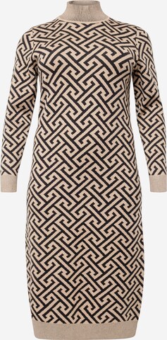 Vero Moda Curve Knitted dress 'ARIA' in Beige: front