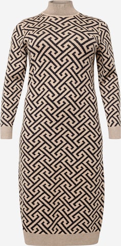 Vero Moda Curve Knitted dress 'ARIA' in Beige: front