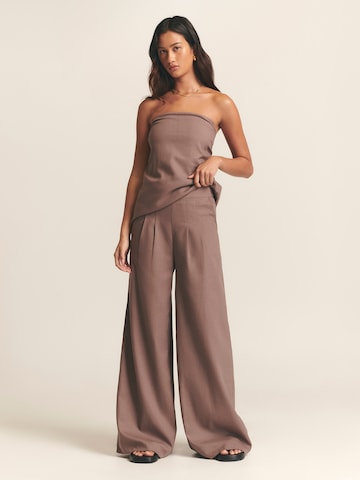 St MRLO Wide leg Παντελόνι σε καφέ: μπροστά