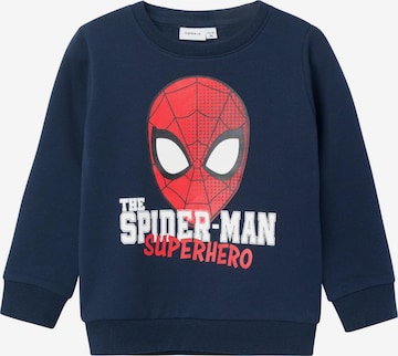 NAME IT Bluza 'Nurit Spiderman' w kolorze niebieski: przód