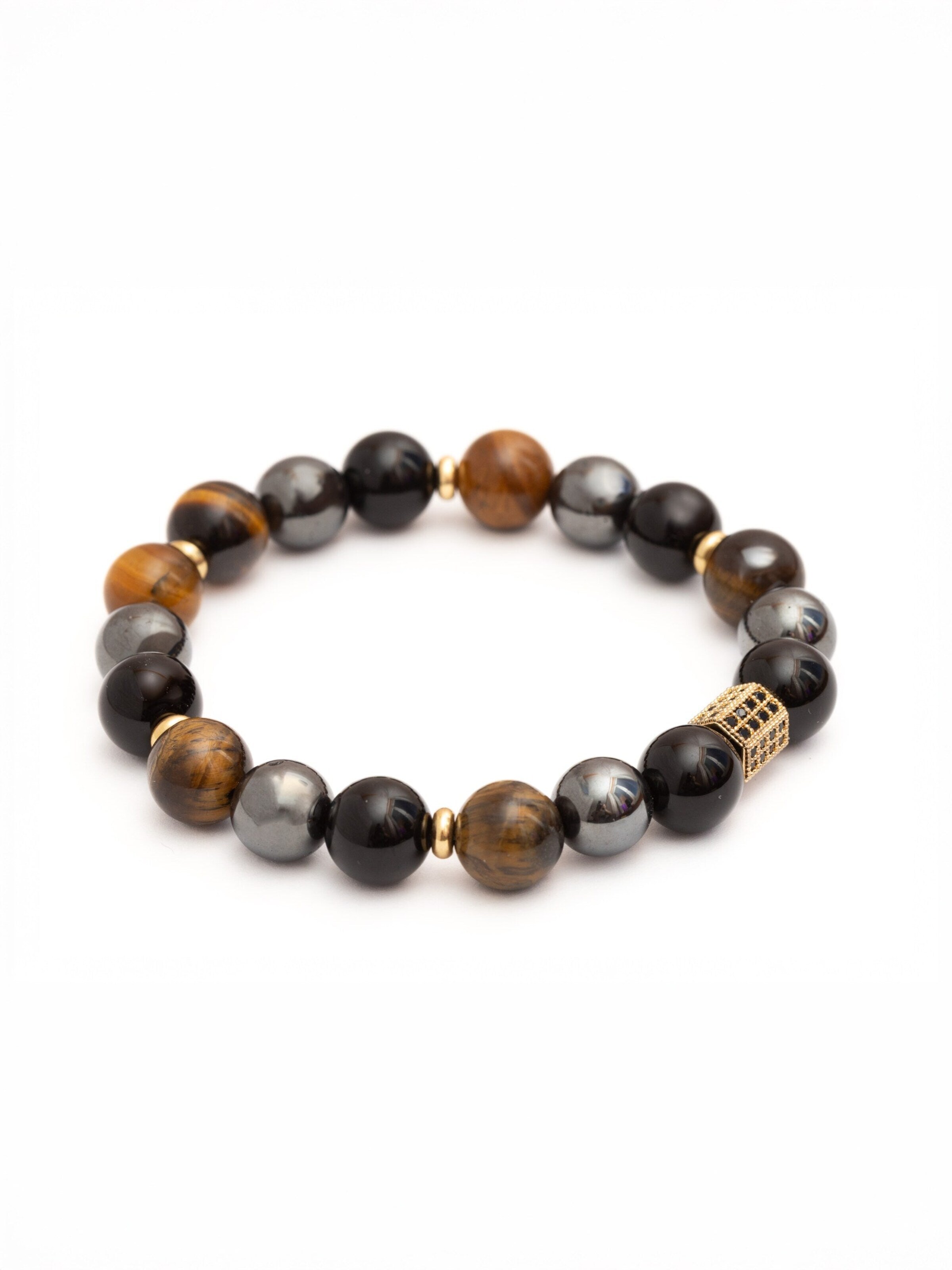Secret Stones Bracelet 'Men's power' in Gold: front
