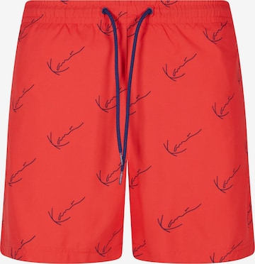 Karl Kani Swimming Trunks in Red: front