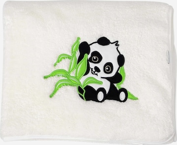 Baby Sweets Baby Blanket 'Happy Panda' in Beige: front