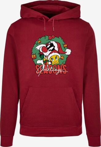 ABSOLUTE CULT Sweatshirt 'Looney Tunes - Seasons Greetings' in Red: front