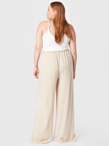 Nasty Gal Plus Wide leg Παντελόνι σε μπεζ