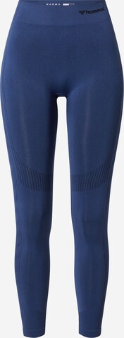 Pantaloni sport de la Hummel pe albastru: față