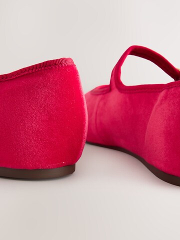 Next Ballet Flats with Strap in Red