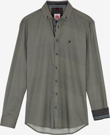 SPIETH & WENSKY Slim fit Traditional Button Up Shirt 'Bitburg' in Grey: front