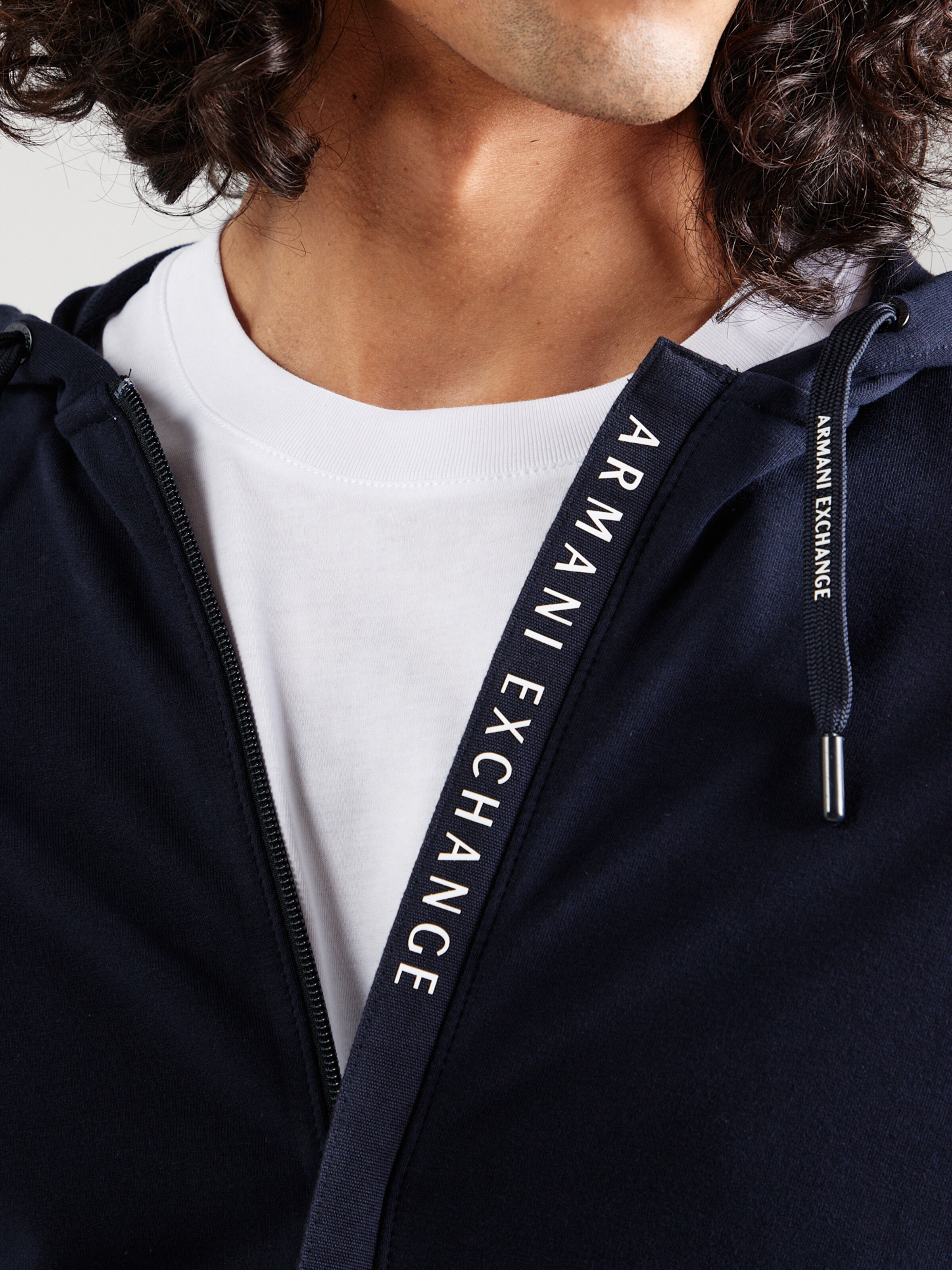ARMANI EXCHANGE Zip-Up Hoodie in Night Blue | ABOUT YOU