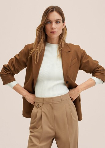 MANGO Loosefit Plissert bukse 'JIM' i beige