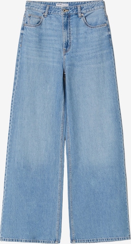 Bershka Wide leg Jeans in Blue: front