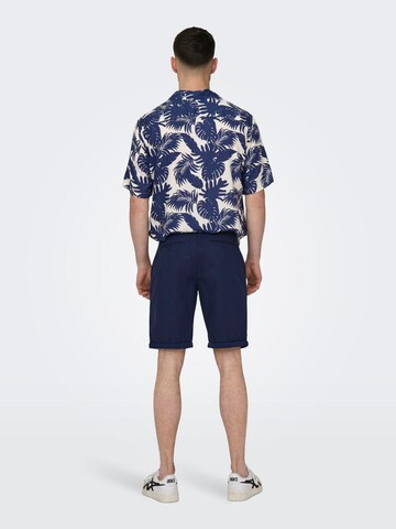 Only & Sons - Regular Calças chino 'Peter Dobby' em azul