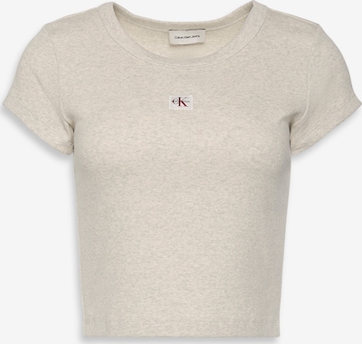 Calvin Klein Jeans Majica veličine XS u ecru/prljavo bijela / svijetlosiva / bordo, Pregled proizvoda