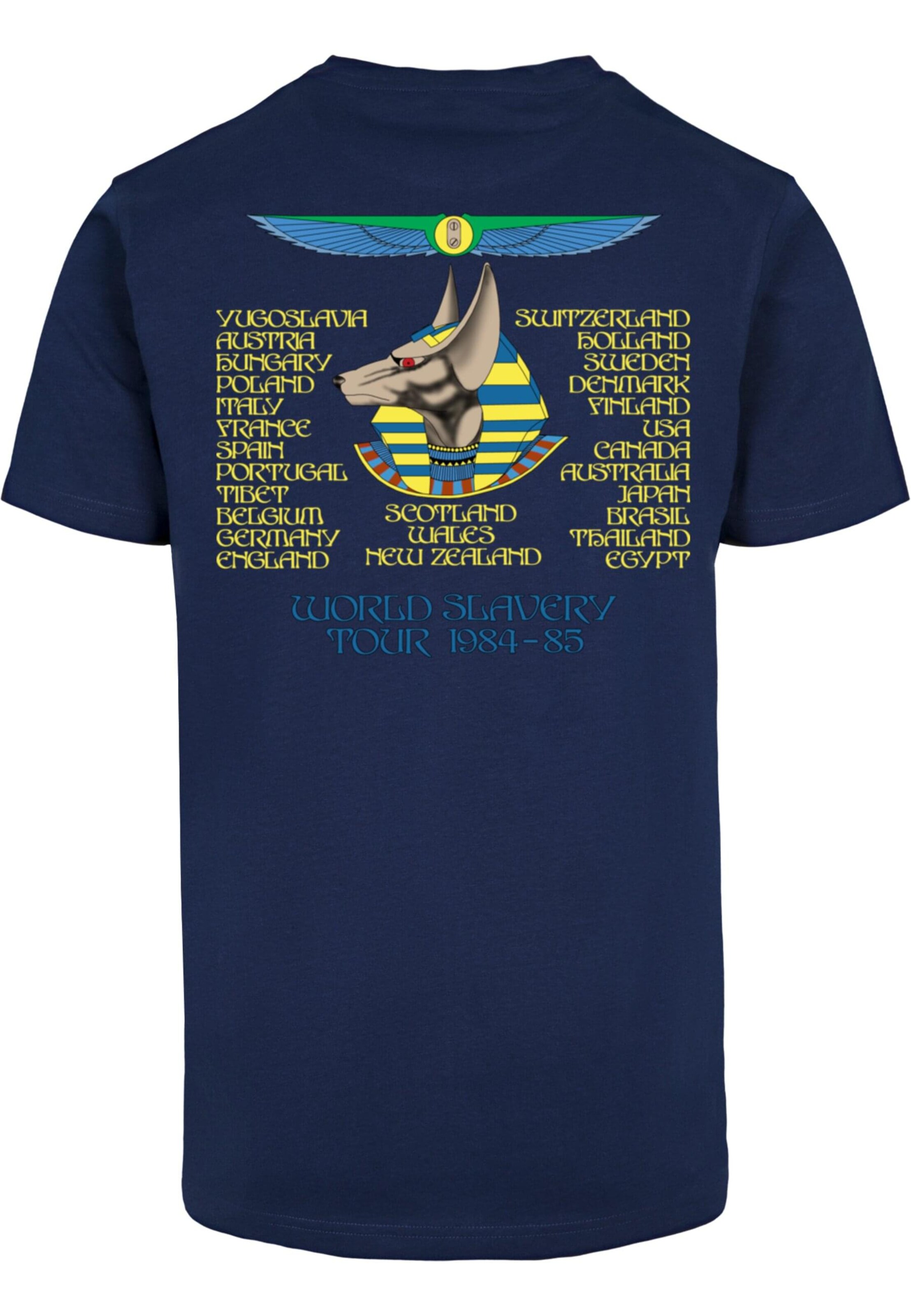 Merchcode Shirt 'Powerslave - World Slavery Tour Egpyt' in Blauw