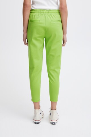 ICHI Slim fit Pleat-front trousers 'KATE' in Green