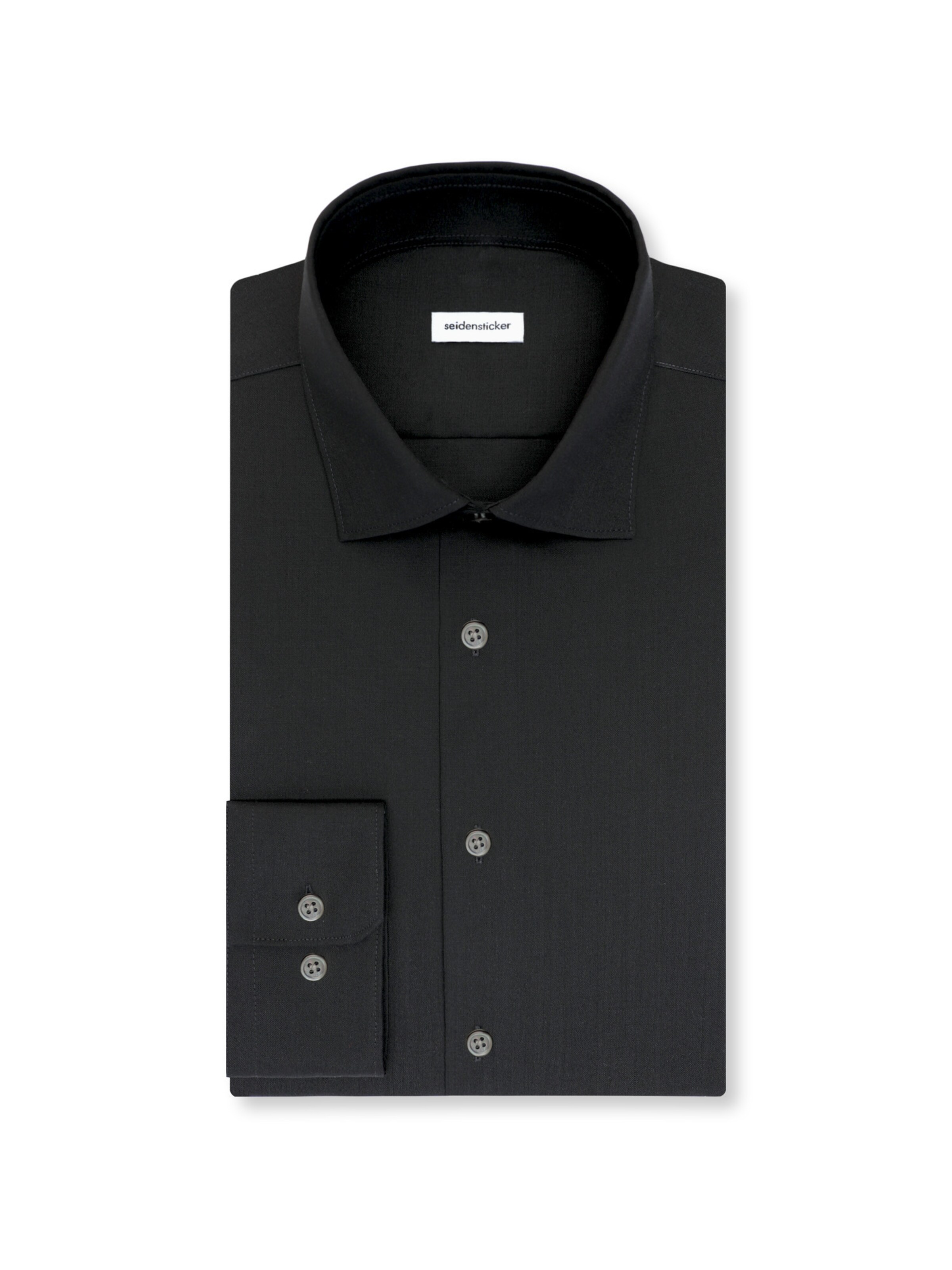 SEIDENSTICKER Regular Fit Hemd in Schwarz