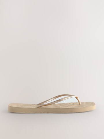 Next T-Bar Sandals in Gold