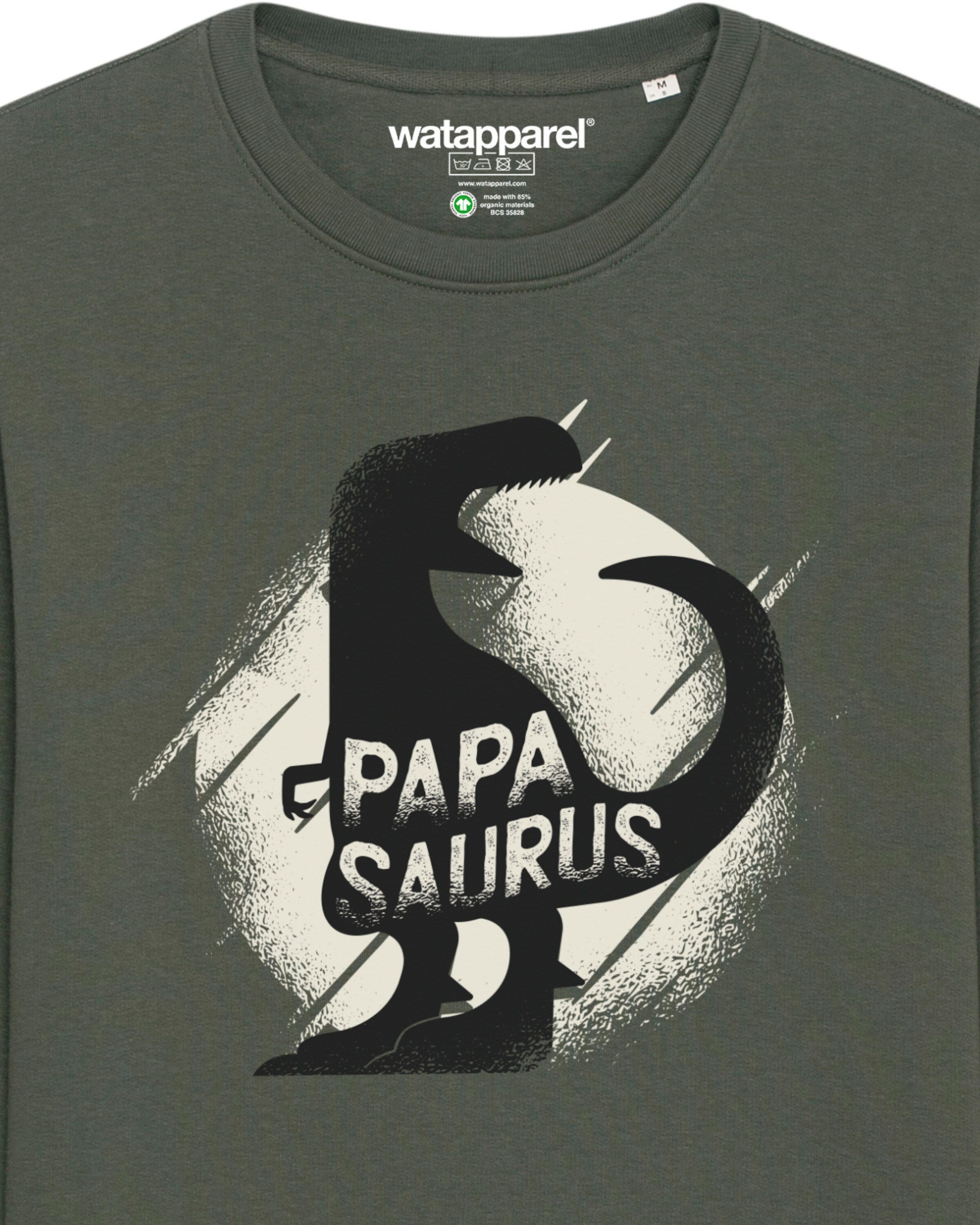 Watapparel Sweatshirt ' Papasaurus ' in Grün