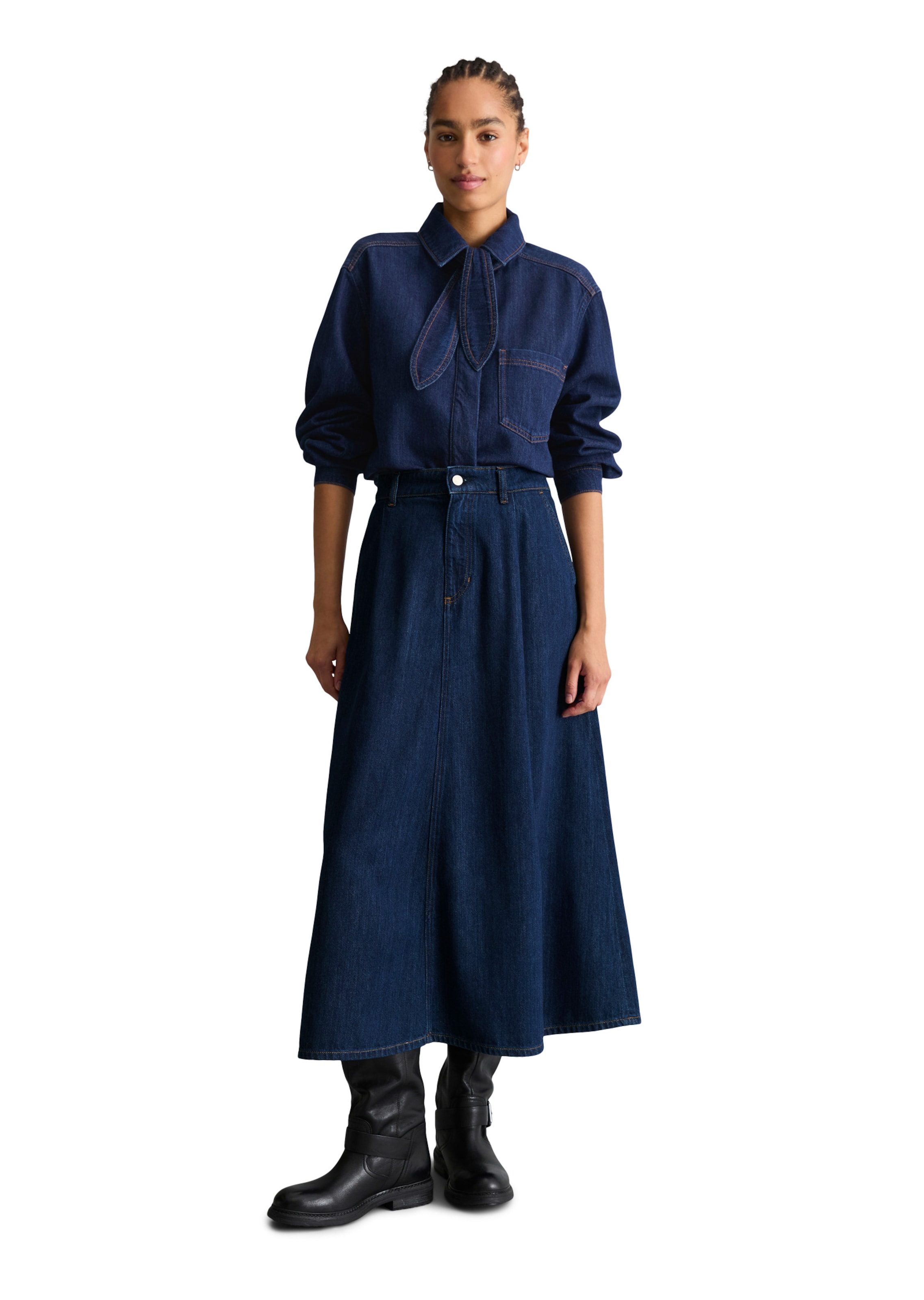 Marc O'Polo DENIM Blouse in Blauw: voorkant