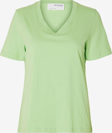 T-shirt SELECTED FEMME en vert : devant