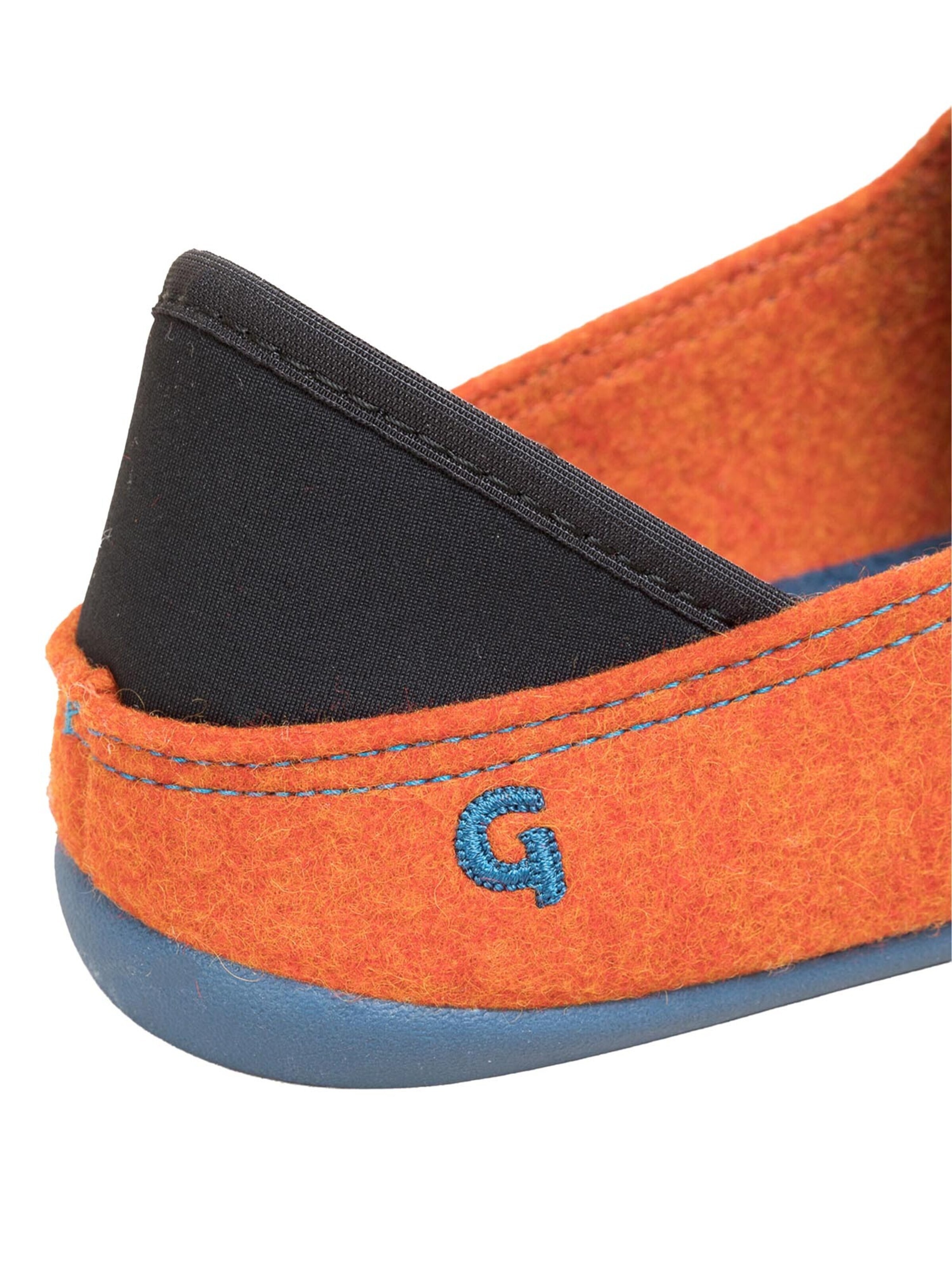 Gottstein Classic Flats 'Wool Slip-On' in Orange