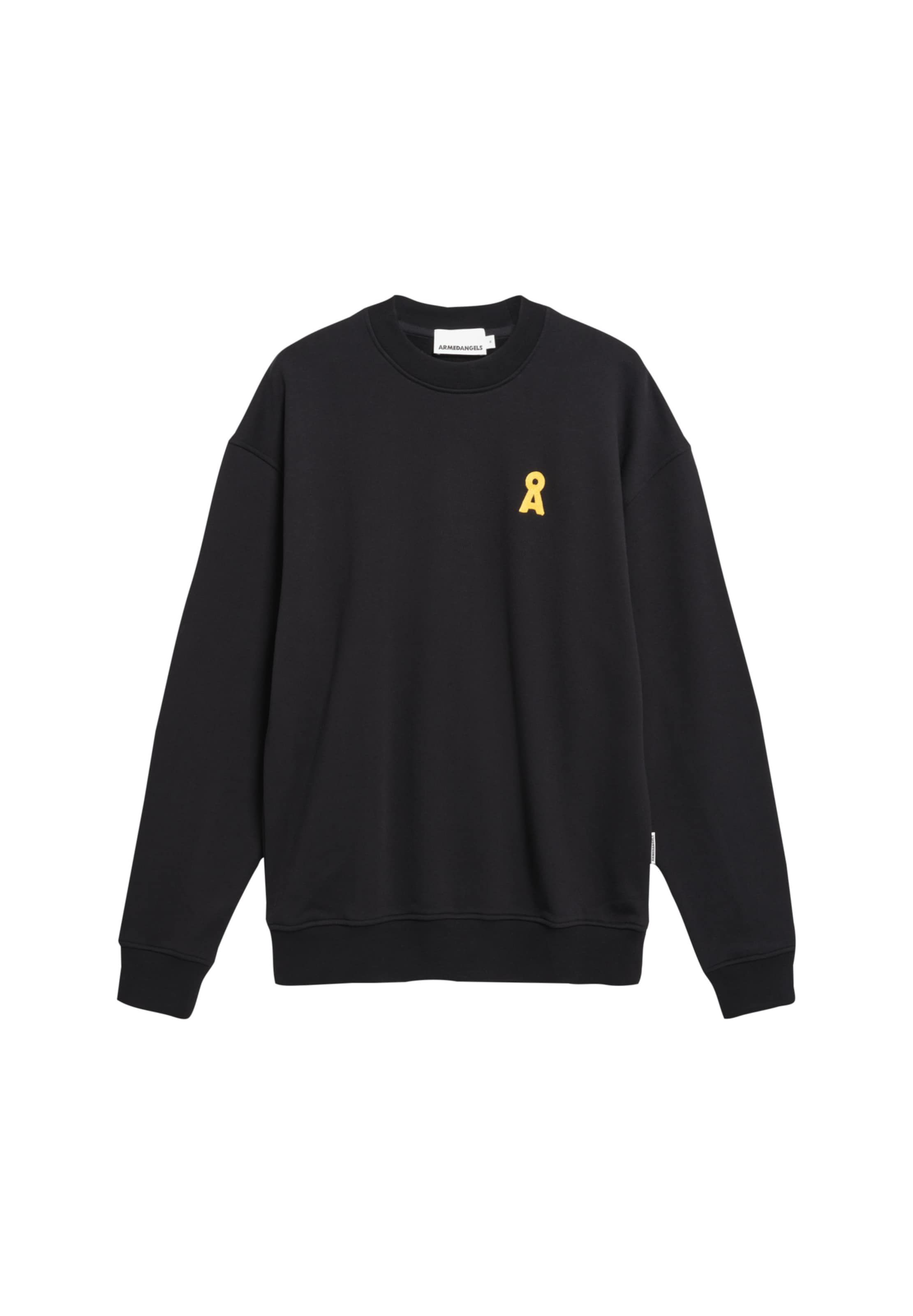 ARMEDANGELS Pullover 'EMAAL CREWNECK ICONIC Å' in Schwarz: Vorderseite