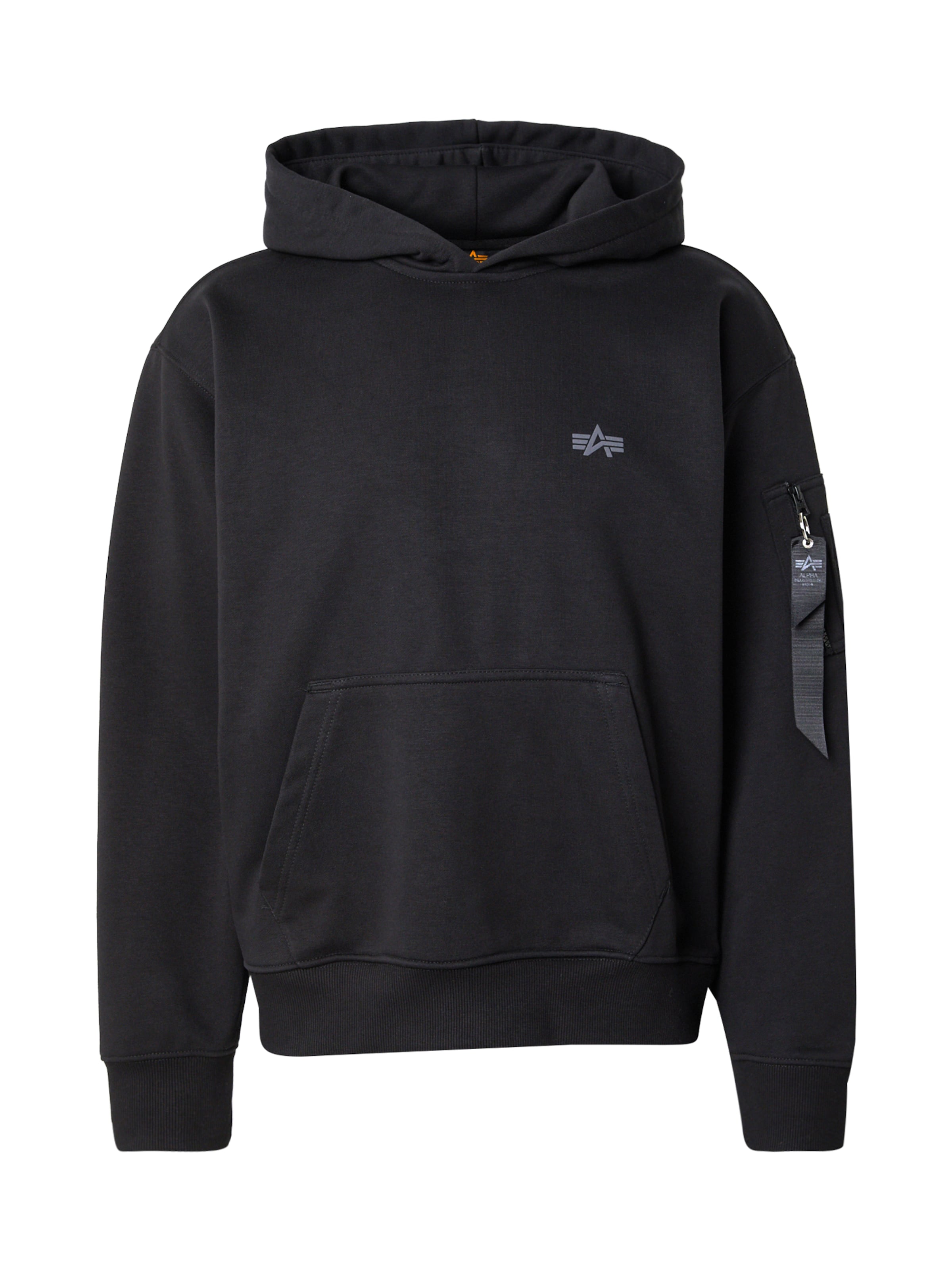 ALPHA INDUSTRIES Bluzka sportowa 'DTM' w kolorze czarny: przód