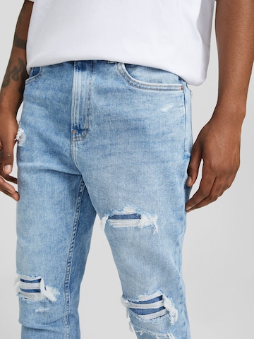 Bershka Skinny Džínsy - Modrá